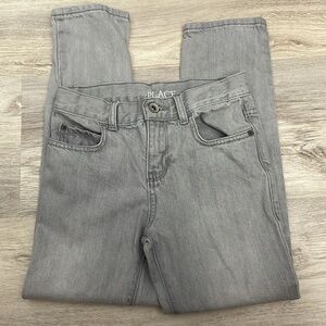 Children's Place Gray Adjustable Waist 100% Cotton Skinny Jeans Girl's Size 8